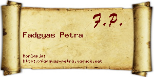 Fadgyas Petra névjegykártya